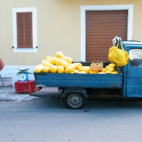 Kalábrie-2012 - Prodej melounů na ulici